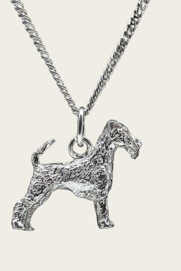 Zilveren Irish terrier ketting hanger - groot