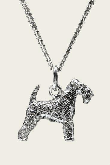 Zilveren Lakeland terrier ketting hanger - groot