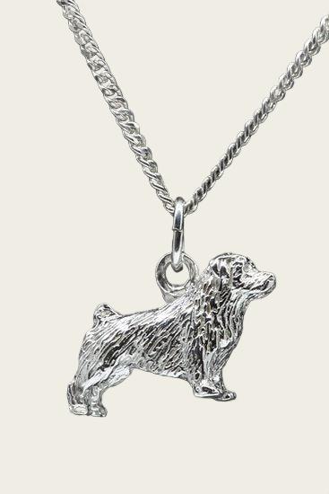 Zilveren Norfolk terrier ketting hanger - groot