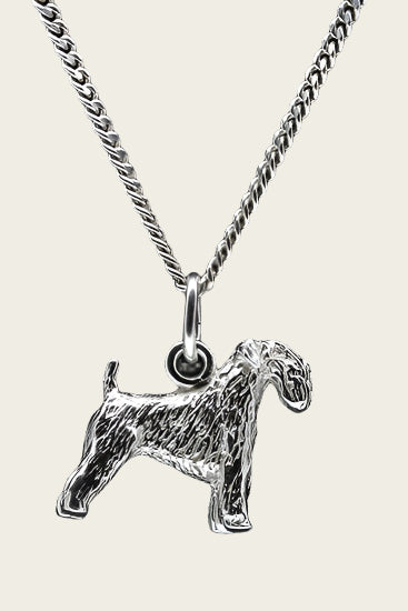 Zilveren Irish soft-coated wheaten terrier ketting hanger - groot