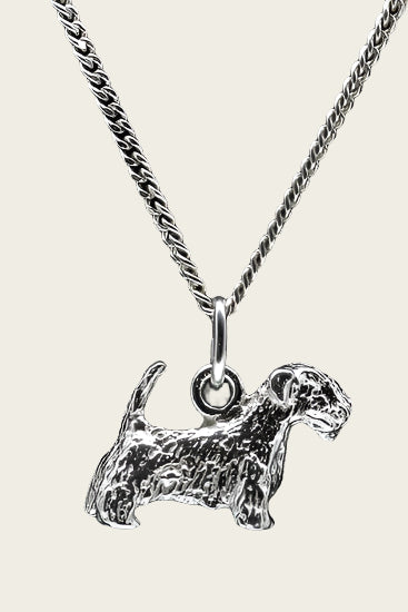 Zilveren Saelyham terrier met staart ketting hanger - groot