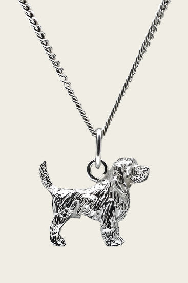 Silver Otterhound Necklace Pendant - Large