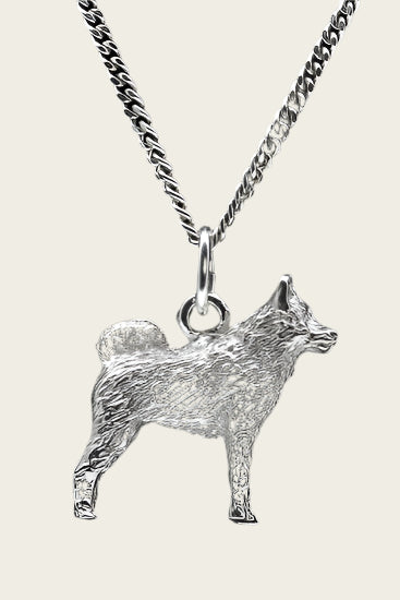 Zilveren Finse spets ketting hanger - groot