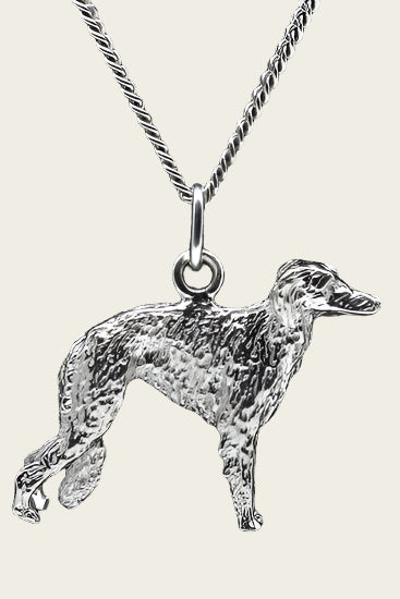 Silver Borzoi Necklace Pendant - Large