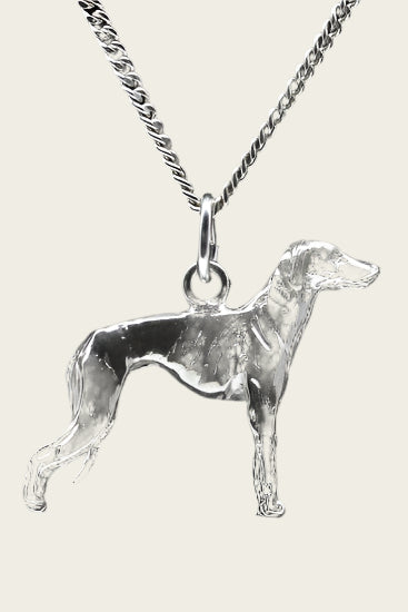 Zilveren Sloughi ketting hanger - groot