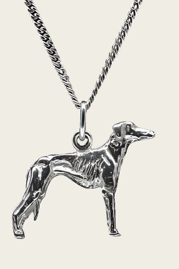 Silver Azawakh Necklace Pendant - Large