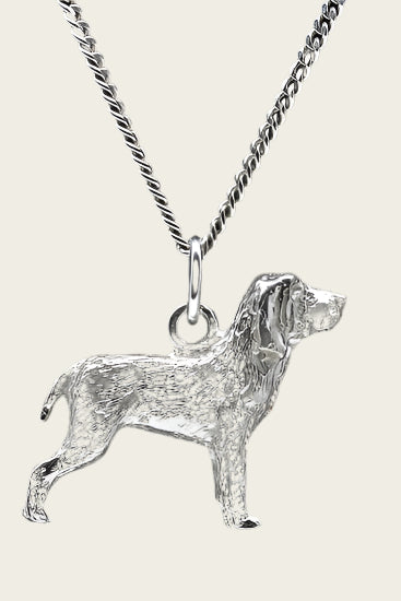 Zilveren Bracco italiano ketting hanger - groot