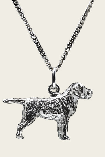 Zilveren Labrador retriever ketting hanger - groot