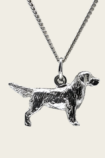 Zilveren Golden retriever ketting hanger - groot