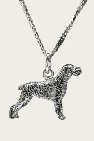 Zilveren Cesky fousek ketting hanger - groot