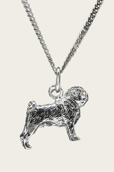 Zilveren Volpino italiano ketting hanger - groot