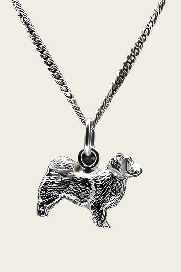 Zilveren Tibetaanse spaniel ketting hanger - groot