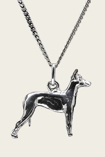 Zilveren Moonflower dog ketting hanger - groot
