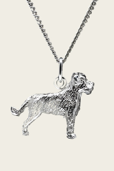 Zilveren Smous Hollandse - staart omlaag ketting hanger - groot