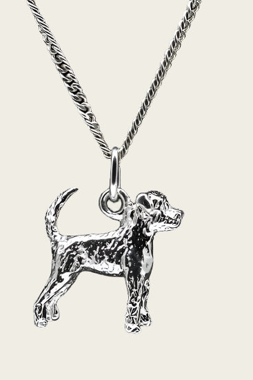 Zilveren Smous Hollandse - staart omhoog ketting hanger - groot