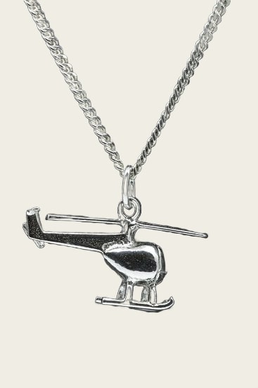 Zilveren Helicopter 1 ketting hanger