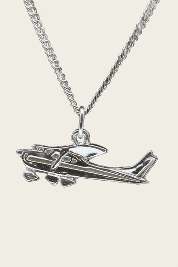 Zilveren Cessna ketting hanger