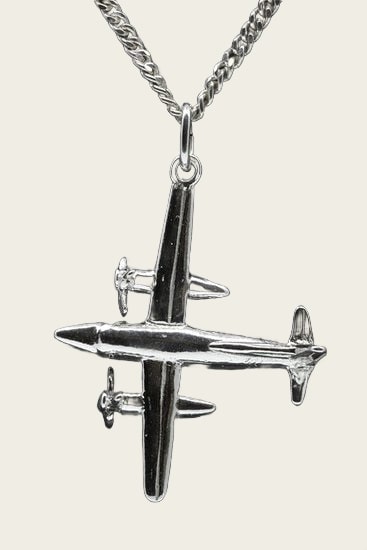 Zilveren Propeller vliegtuig ketting hanger