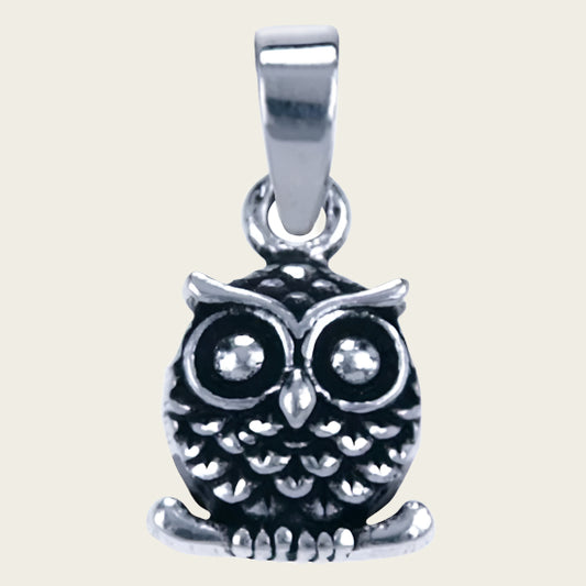 Zilveren Uil ketting hanger