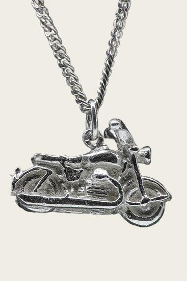 Zilveren Italiaanse motor ketting hanger