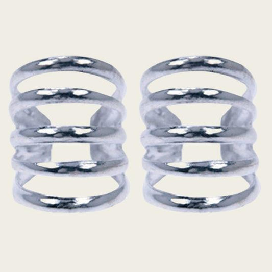 Zilveren 5 rings Oorklem