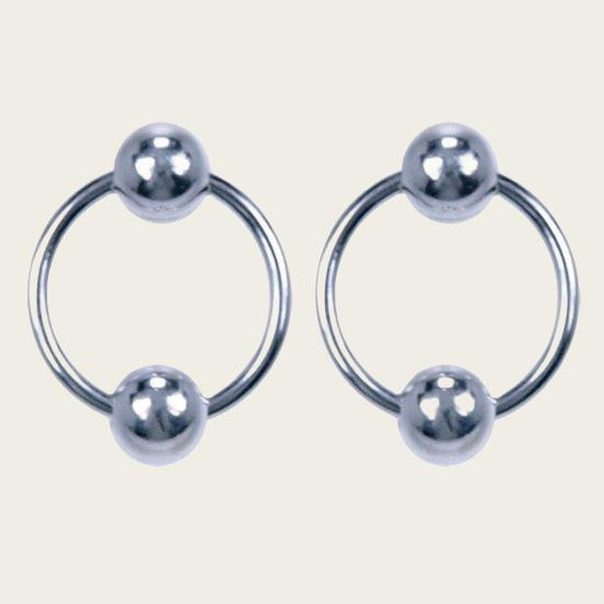 Silver Ring Stud Earrings Ear Studs