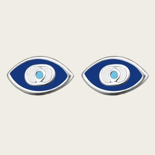 Zilveren Het Oog blauw oorstekers oorknoppen