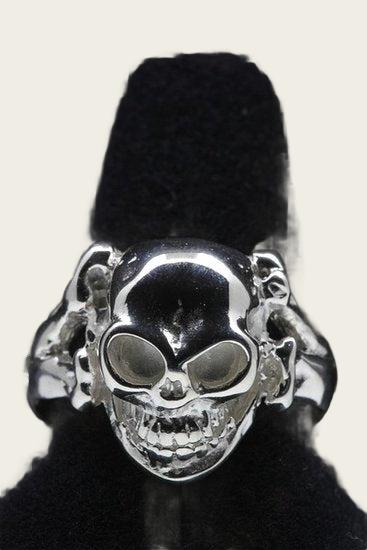 Zilveren Skull and bones ring