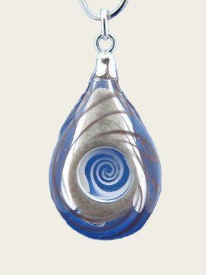 Ashes & memorial pendant spiral in glass hand blown