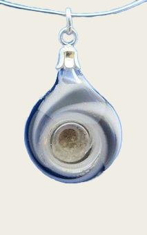 Ashes & memorial pendant spiral in glass hand blown
