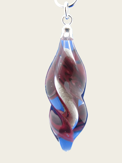 Ashes & memorial pendant twist in glass hand blown