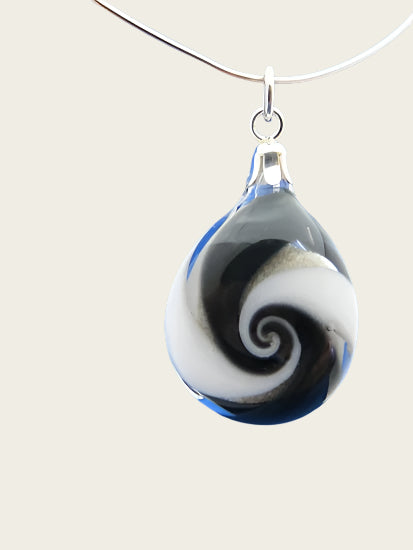 Ashes & memorial pendant twist in glass hand blown