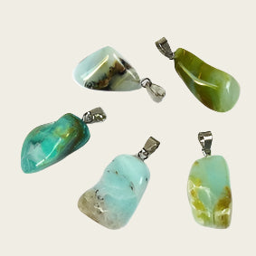 Andes-Opaal edelsteen ketting hanger rvs