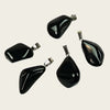 Apache tears gemstone necklace pendant stainless steel