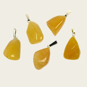 Aventurijn geel edelsteen ketting hanger rvs