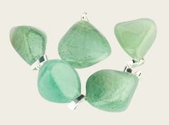 Aventurijn groen edelsteen ketting hanger rvs