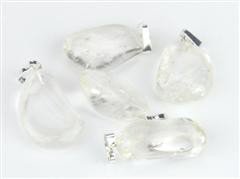 Bergkristal edelsteen ketting hanger rvs