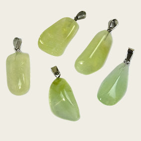 Calciet groen edelsteen ketting hanger rvs