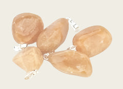 Calciet oranje edelsteen ketting hanger rvs