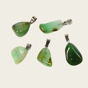 Chrysopraas edelsteen ketting hanger rvs