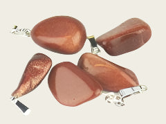 Goudsteen goud edelsteen ketting hanger rvs