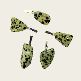 Jaspis Dalmatiner edelsteen ketting hanger rvs