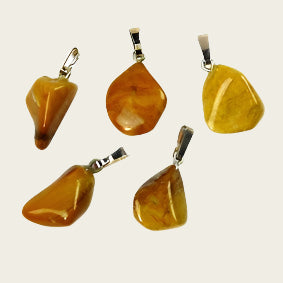 Jaspis geel edelsteen ketting hanger rvs