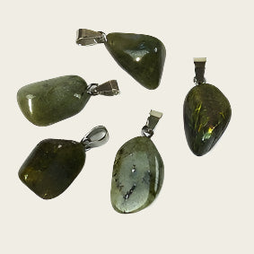 Labradoriet edelsteen ketting hanger rvs