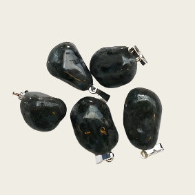 Larvikiet edelsteen ketting hanger rvs