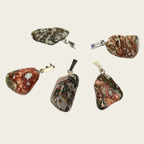 Leopard skin agaat edelsteen ketting hanger rvs