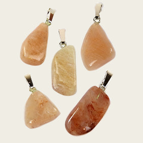 Moonstone gemstone necklace pendant stainless steel
