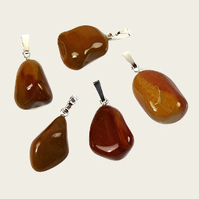 Mookaite gemstone necklace pendant stainless steel