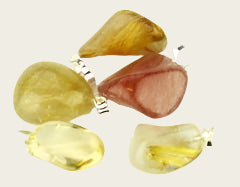 Rutilated quartz gemstone necklace pendant stainless steel