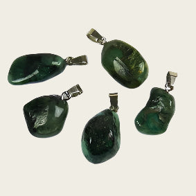Smaragd edelsteen ketting hanger rvs